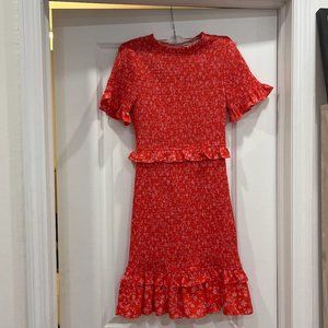 [NEW] Likely - Smocked Mini Dress - Red Floral - Size 4